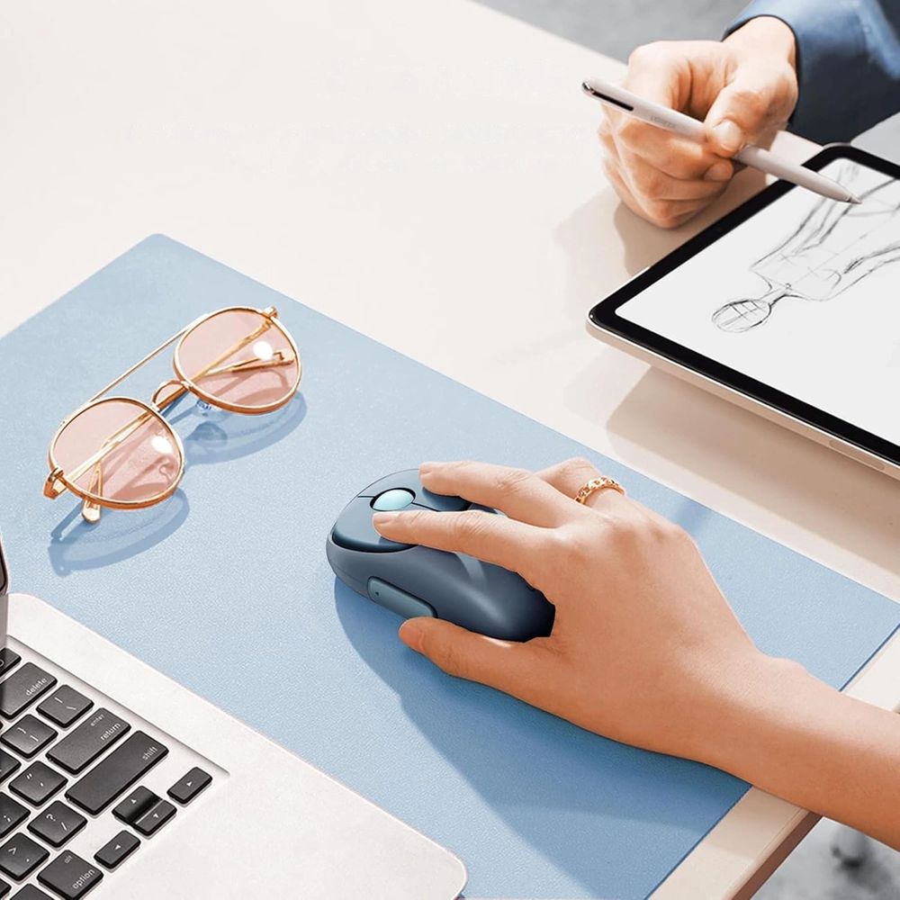 Kabellose optische Maus, Ugreen MU102 FUN Plus Wireless Mouse, USB 2.4GHz, Bluetooth, Blau und Grau