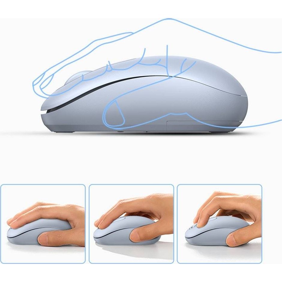 Kabellose optische Maus, Ugreen MU105 Wireless Mouse, USB 2.4GHz, Hellblau und Grau