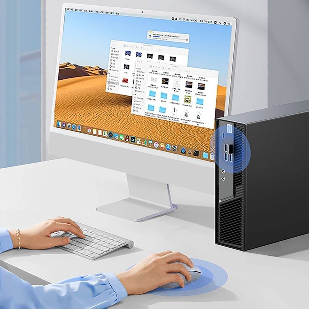 Kabellose optische Maus, Ugreen MU105 Wireless Mouse, USB 2.4GHz, Hellblau und Grau
