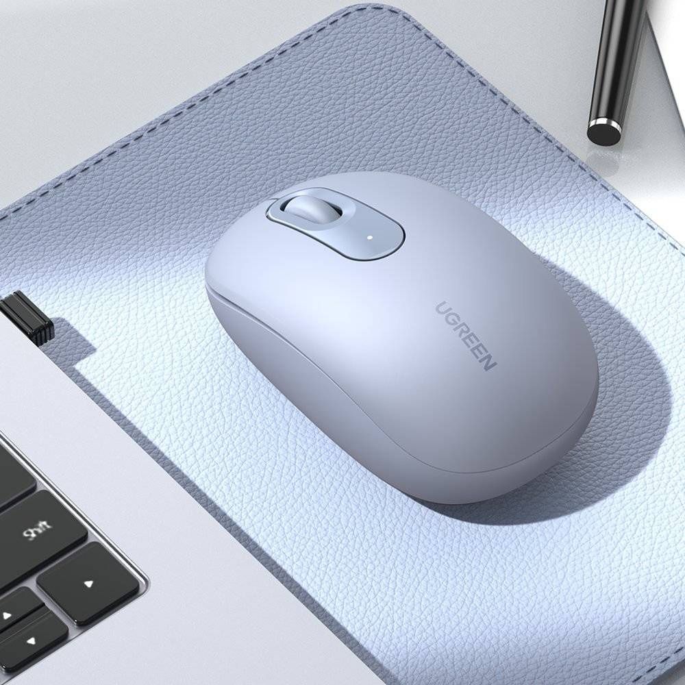 Kabellose optische Maus, Ugreen MU105 Wireless Mouse, USB 2.4GHz, Hellblau und Grau