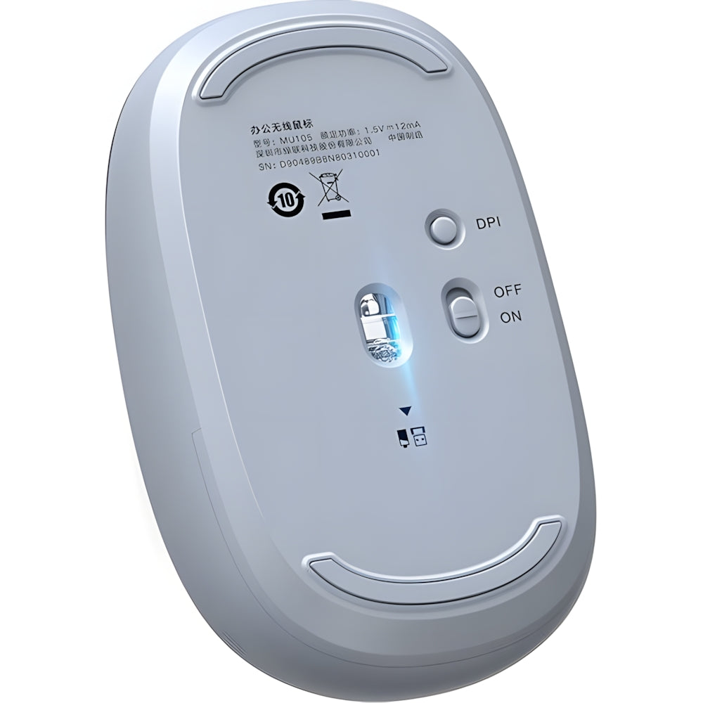Kabellose optische Maus, Ugreen MU105 Wireless Mouse, USB 2.4GHz, Hellblau und Grau