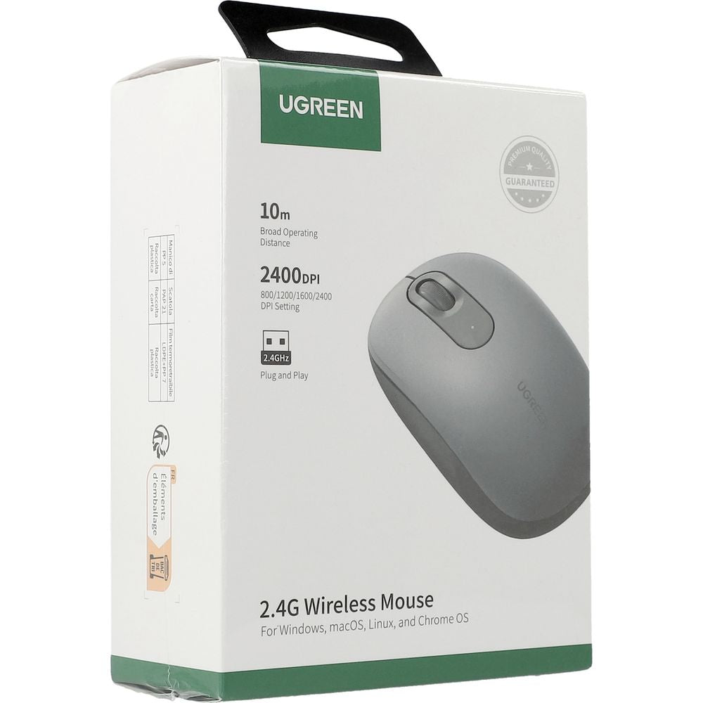 Kabellose optische Maus, Ugreen MU105 Wireless Mouse, USB 2.4GHz, Grau