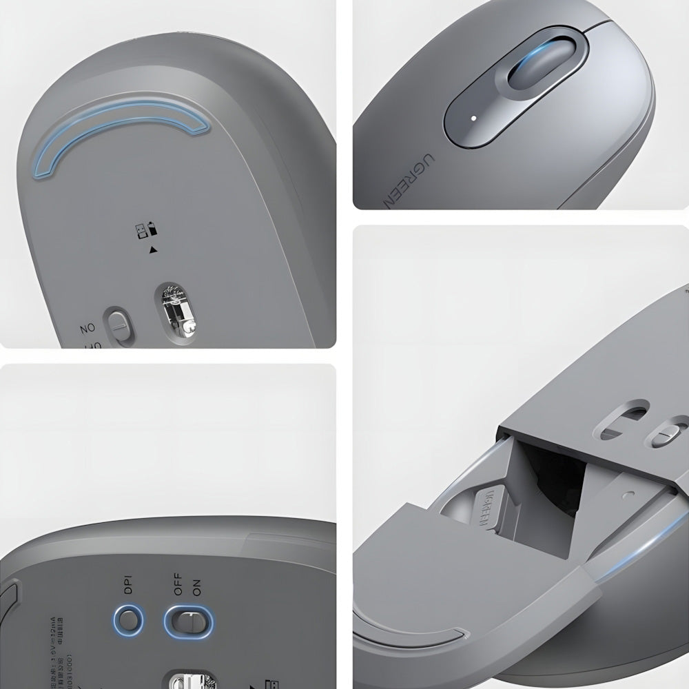 Kabellose optische Maus, Ugreen MU105 Wireless Mouse, USB 2.4GHz, Grau