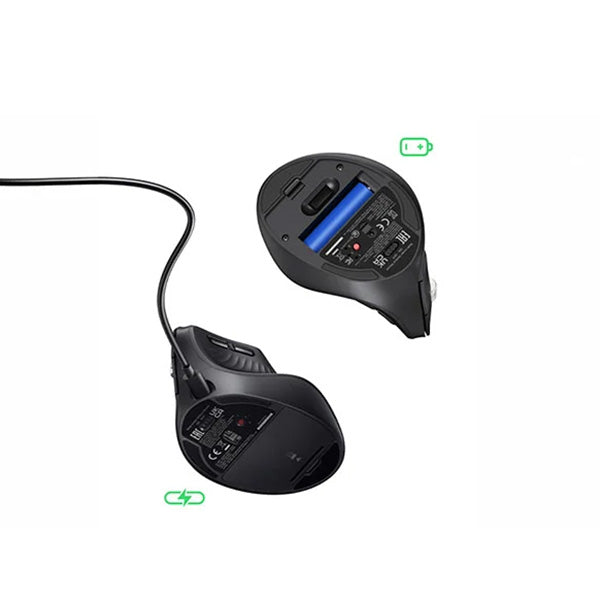 Ergonomische kabellose optische Maus, Ugreen MU008Smini, Bluetooth 5.0 und 2.4 GHz USB, Schwarz
