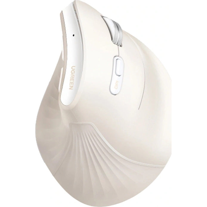 Ergonomische kabellose optische Maus, Ugreen MU008mini, Bluetooth 5.0 und 2.4 GHz USB, Weiß