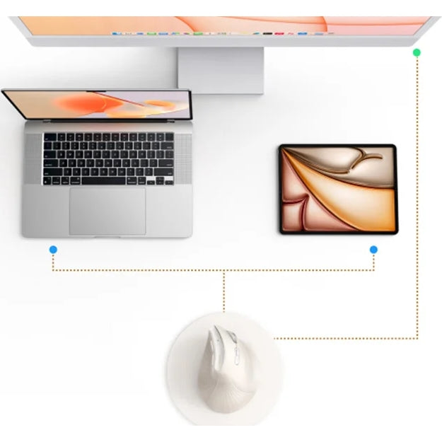 Ergonomische kabellose optische Maus, Ugreen MU008mini, Bluetooth 5.0 und 2.4 GHz USB, Weiß