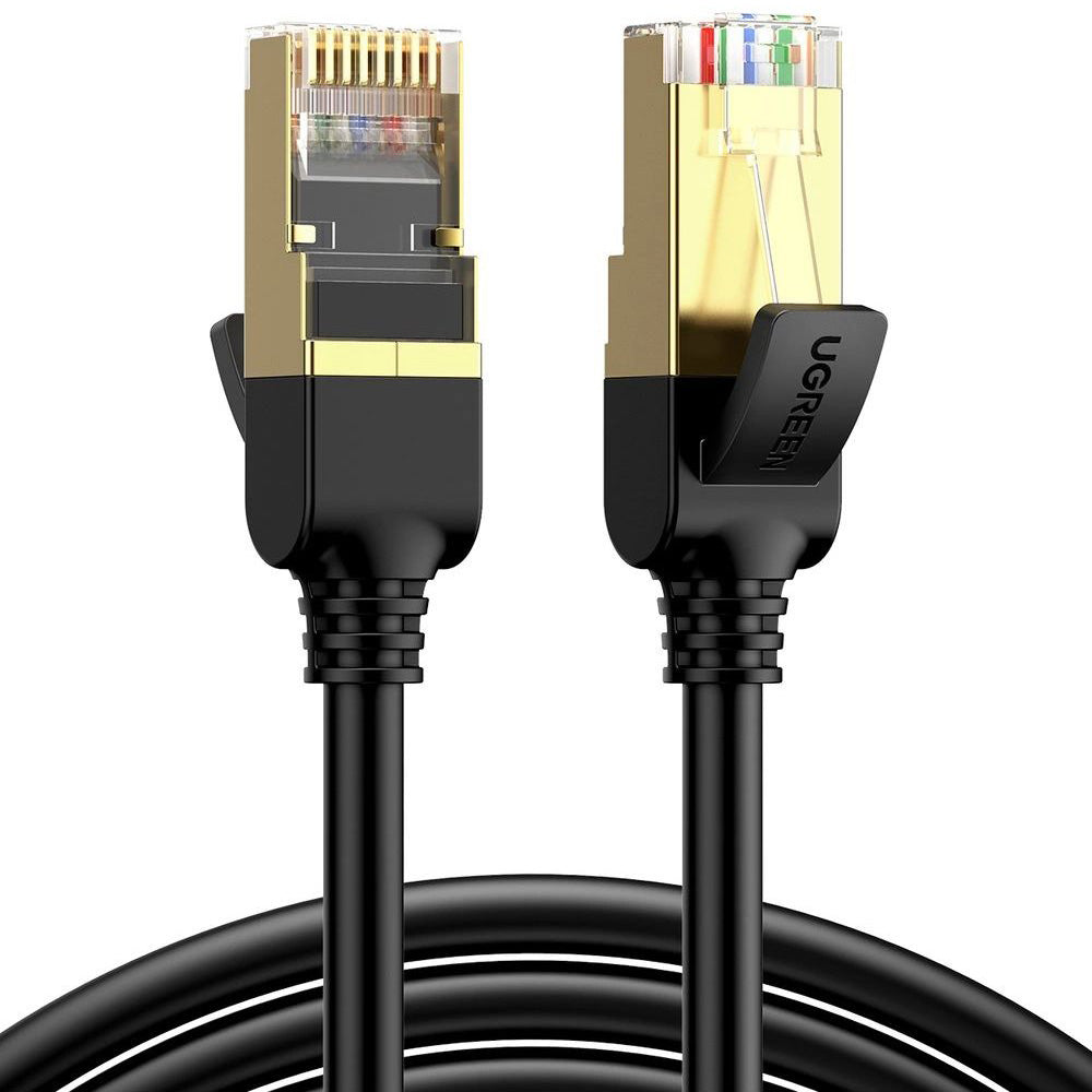 LAN Ethernet Netzwerkkabel RJ45 Cat 7 F/FTP, Ugreen NW107, 10 Gbps, 15 m, Schwarz