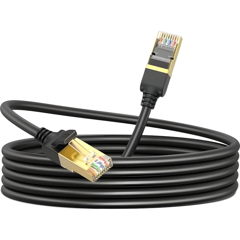 LAN Ethernet Netzwerkkabel RJ45 Cat 7 F/FTP, Ugreen NW107, 10 Gbps, 15 m, Schwarz