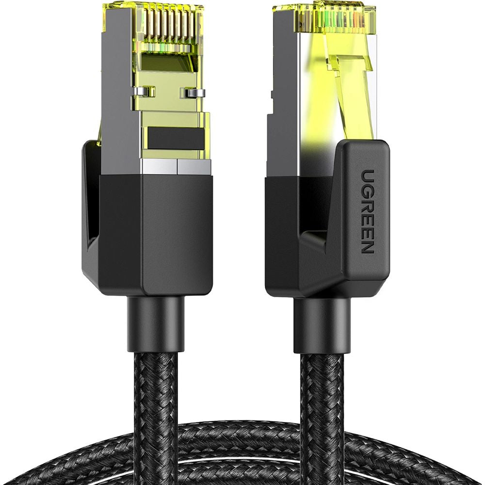 LAN Ethernet Netzwerkkabel RJ45 Cat 7 F/FTP, 10 Gbps, 0,5 m, Ugreen NW150, Schwarz