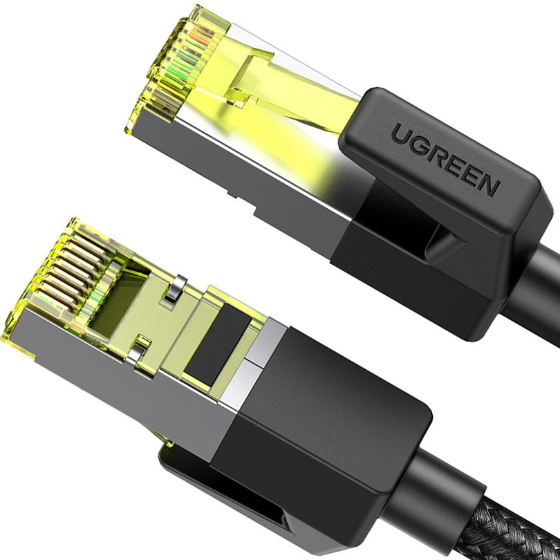 LAN Ethernet Netzwerkkabel RJ45 Cat 7 F/FTP, 10 Gbps, 0,5 m, Ugreen NW150, Schwarz