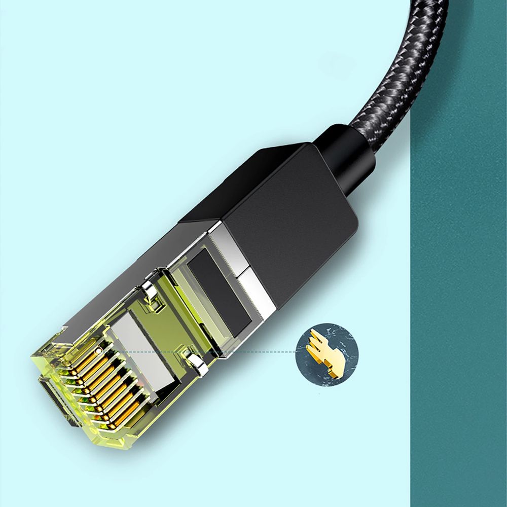 LAN Ethernet Netzwerkkabel RJ45 Cat 7 F/FTP, 10 Gbps, 0,5 m, Ugreen NW150, Schwarz