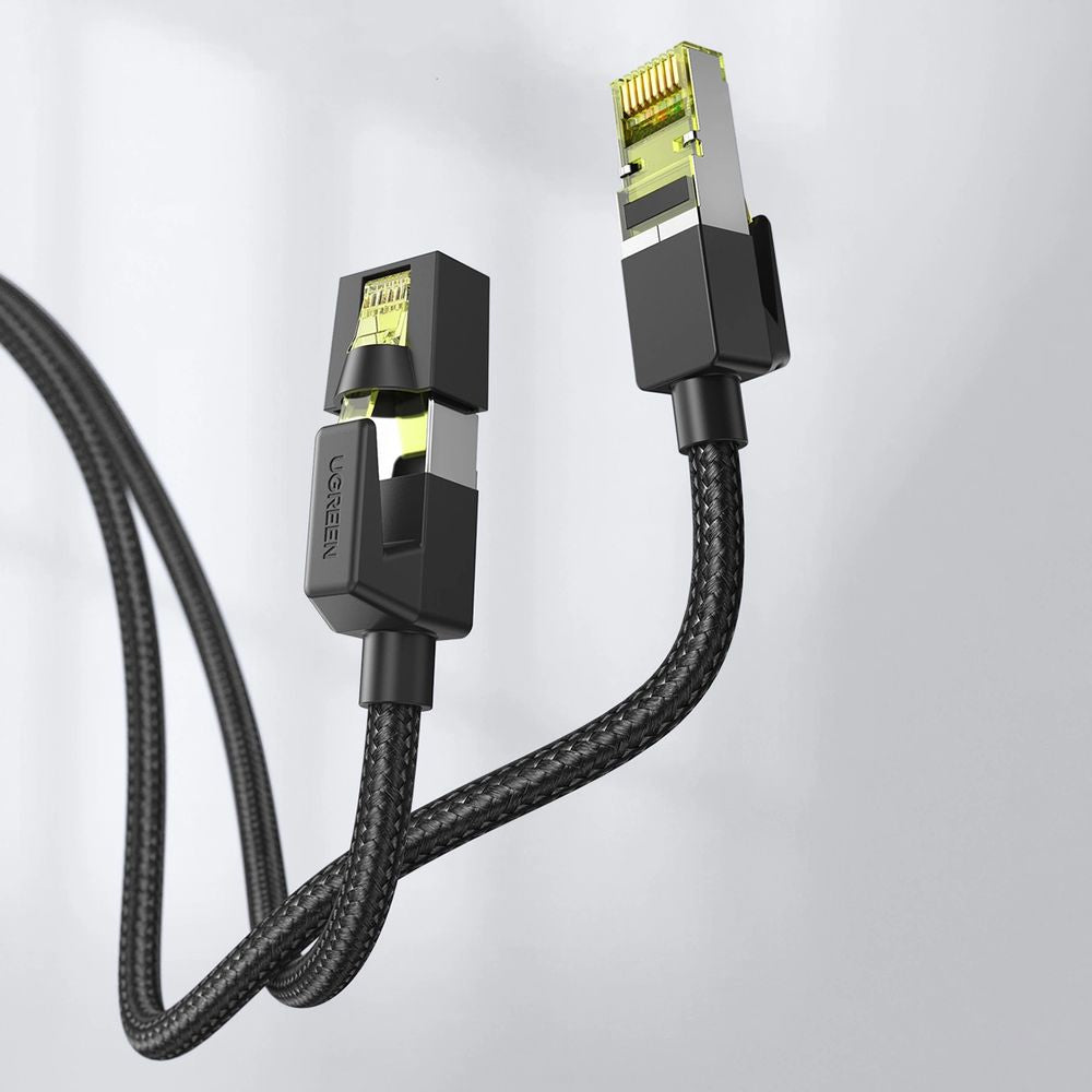 LAN Ethernet Netzwerkkabel RJ45 Cat 7 F/FTP, 10 Gbps, 0,5 m, Ugreen NW150, Schwarz