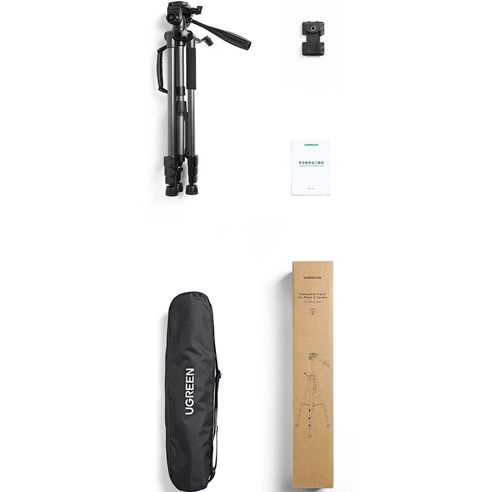 Handgriff, Stange, Stativ für Telefon, Kamera, Ugreen Professional Tripod LP661, Schwarz