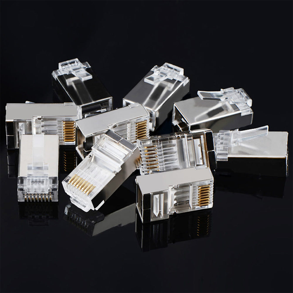 Stecker RJ45, 8P8C, UTP, Cat 6 / Cat. 5 / Cat. 5e, 10 Stück, Silber