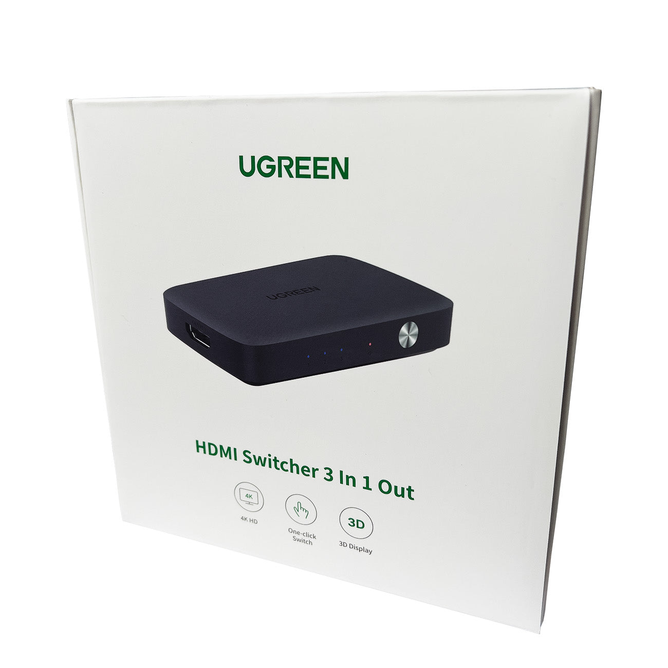 Splitter / Schalter mit Fernbedienung HDMI (Buchse) zu 3x HDMI (Buchse), Ugreen Splitter Switch, 4K, 30Hz, Schwarz