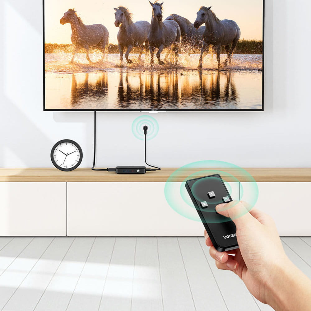 Splitter / Schalter mit Fernbedienung HDMI (Buchse) zu 3x HDMI (Buchse), Ugreen Splitter Switch, 4K, 30Hz, Schwarz