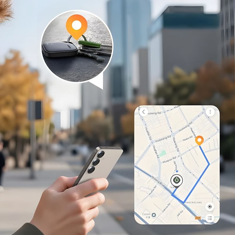 Bluetooth-Ortungsgerät / Tracker auf Bluetooth 5.3 für Smartphones und Tablets der Galaxy-Serie, Ugreen Tracker CM829, 2 Stück, Schwarz
