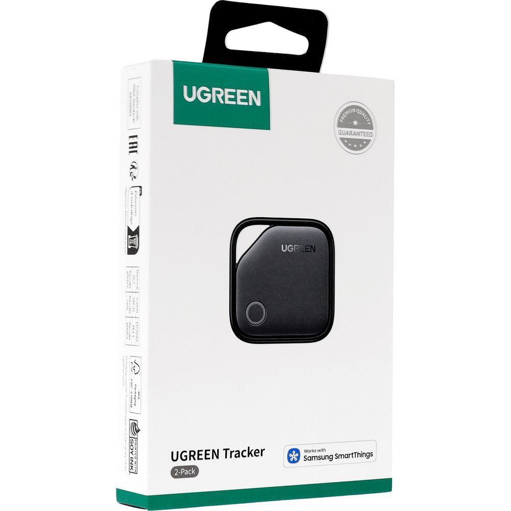 Bluetooth-Ortungsgerät / Tracker auf Bluetooth 5.3 für Smartphones und Tablets der Galaxy-Serie, Ugreen Tracker CM829, 2 Stück, Schwarz