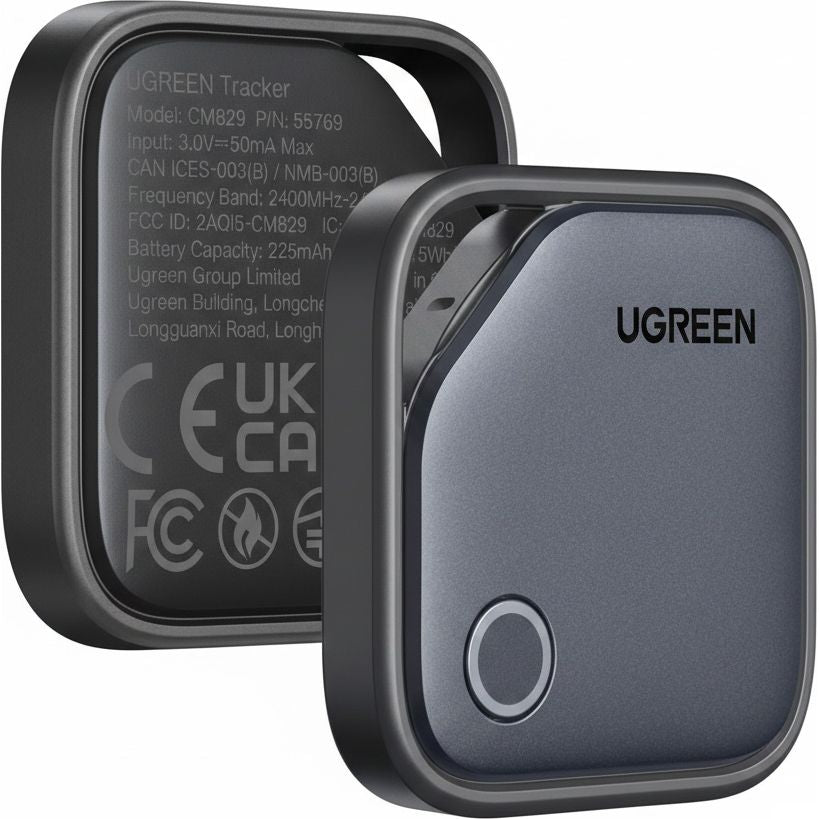 Bluetooth-Ortungsgerät / Tracker auf Bluetooth 5.3 für Smartphones und Tablets der Galaxy-Serie, Ugreen Tracker CM829, 2 Stück, Schwarz
