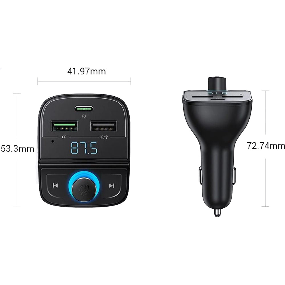 FM-Transmitter / Autoladegerät Ugreen CD229 31,5 W, 2x USB-A / 1x USB-C, Schwarz