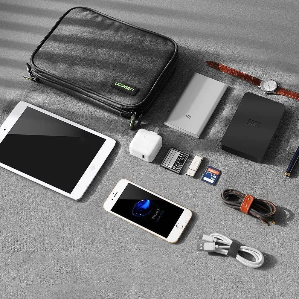 Hülle / Box / Organizer für HDD / SSD, Tablet, Handy und Zubehör, Ugreen LP149, Grau-Schwarz