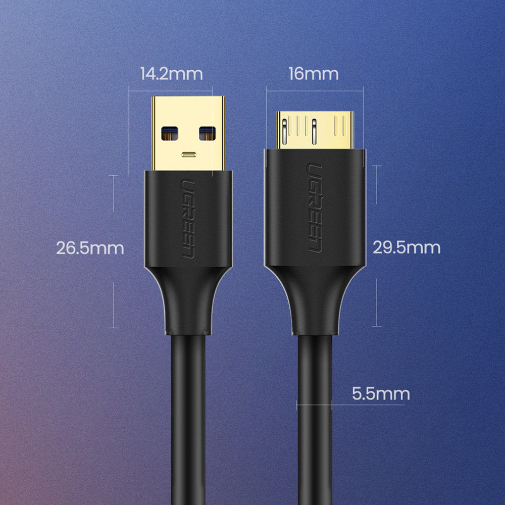 Kabel USB-A 3.0 zu Micro USB-B SuperSpeed 5Gbps, 2 m, Ugreen US130, Schwarz