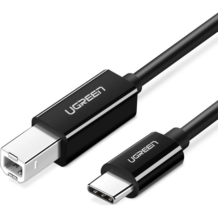 Druckerkabel USB-C (Stecker) auf USB Typ B (Stecker), Ugreen US241, 1 m, Schwarz