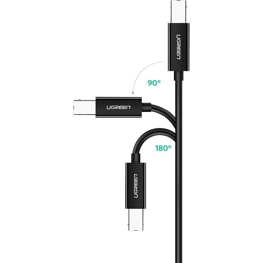 Druckerkabel USB-C (Stecker) auf USB Typ B (Stecker), Ugreen US241, 1 m, Schwarz