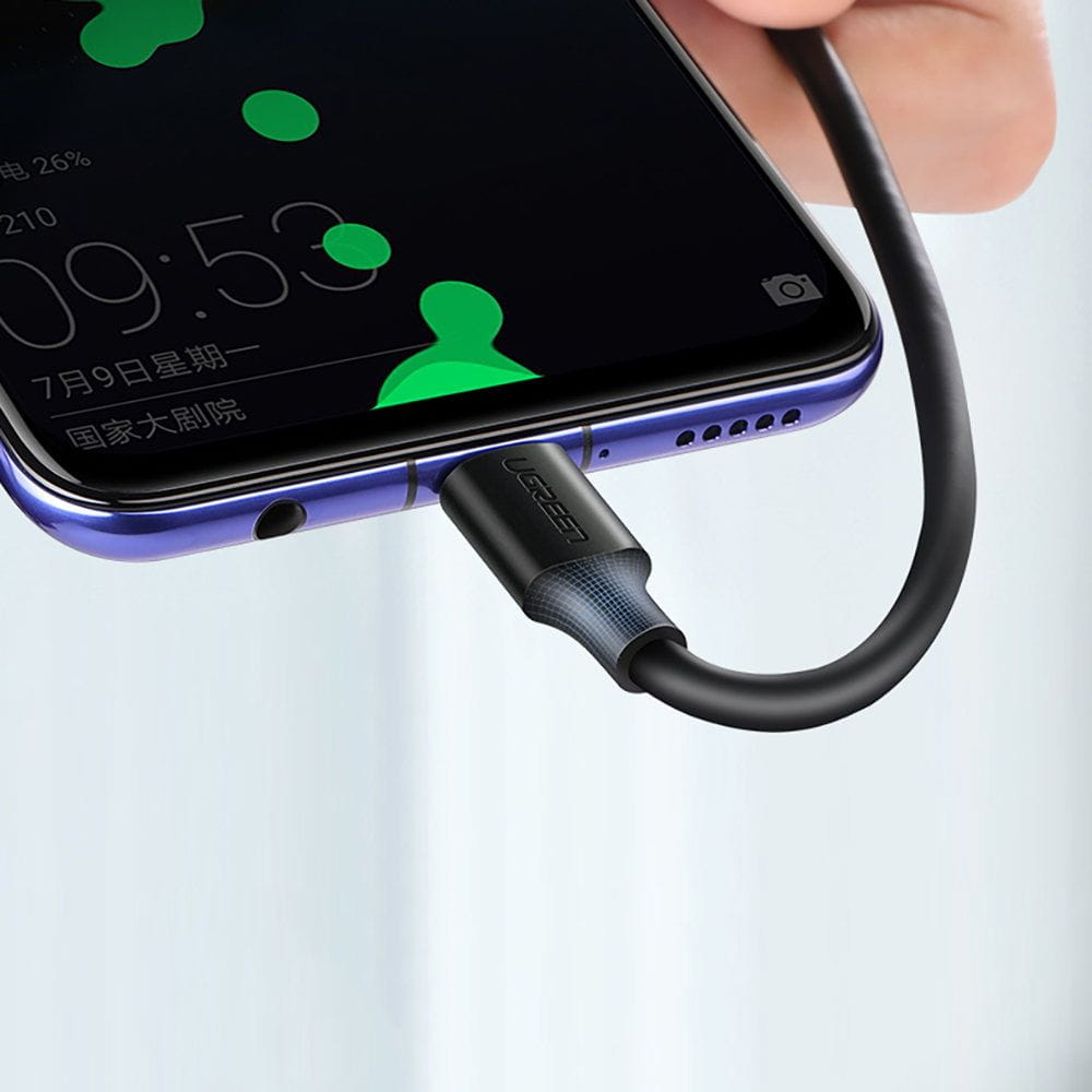 Kabel USB-A zu USB-C, Ugreen US287, QC 3.0, 3A, 0,25 m, Schwarz