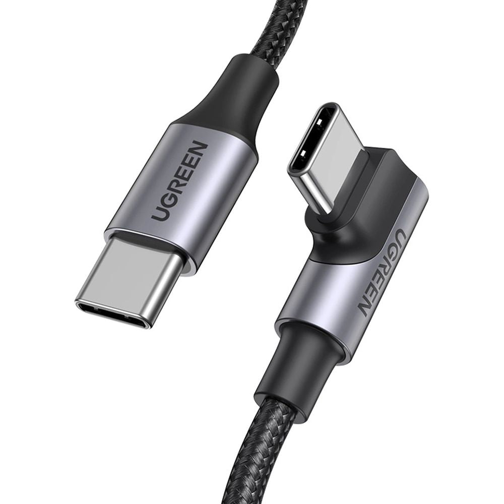 Ugreen US334 USB-C / USB-C 90º Kabel 100W 480Mbps 2m, Schwarz