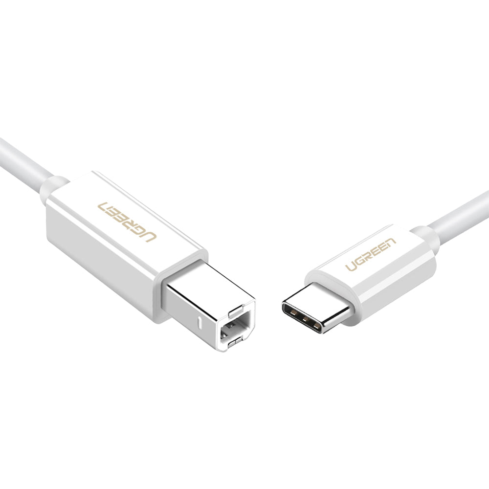 Adapter USB-C (Stecker) auf USB-B (Stecker), Ugreen US241, 1.5 m, Weiß