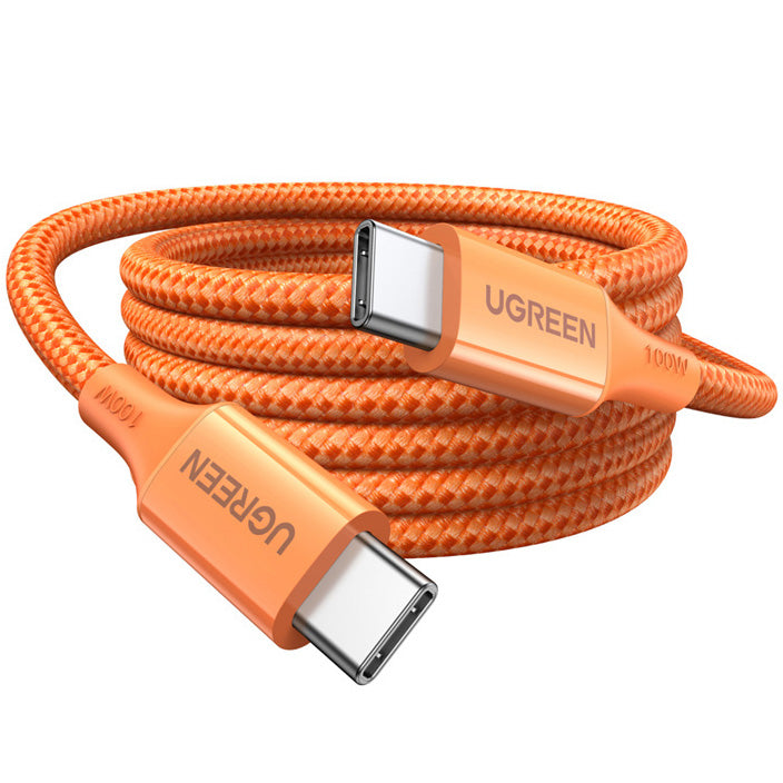 Ladekabel / Datenkabel USB-C zu USB-C, Ugreen L502, 100W PD 3.0, 480 Mbps, 5A, 1 m, Orange