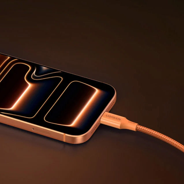 Ladekabel / Datenkabel USB-C zu USB-C, Ugreen L502, 100W PD 3.0, 480 Mbps, 5A, 1 m, Orange