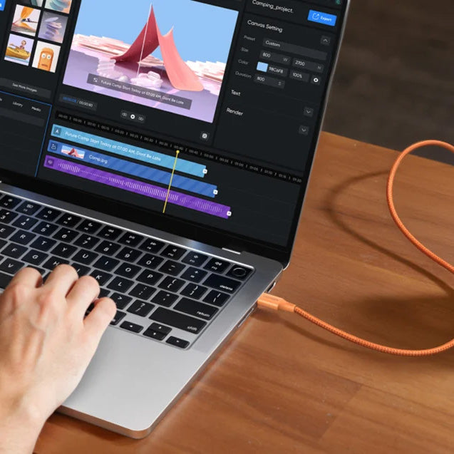Ladekabel / Datenkabel USB-C zu USB-C, Ugreen L502, 100W PD 3.0, 480 Mbps, 5A, 1 m, Orange