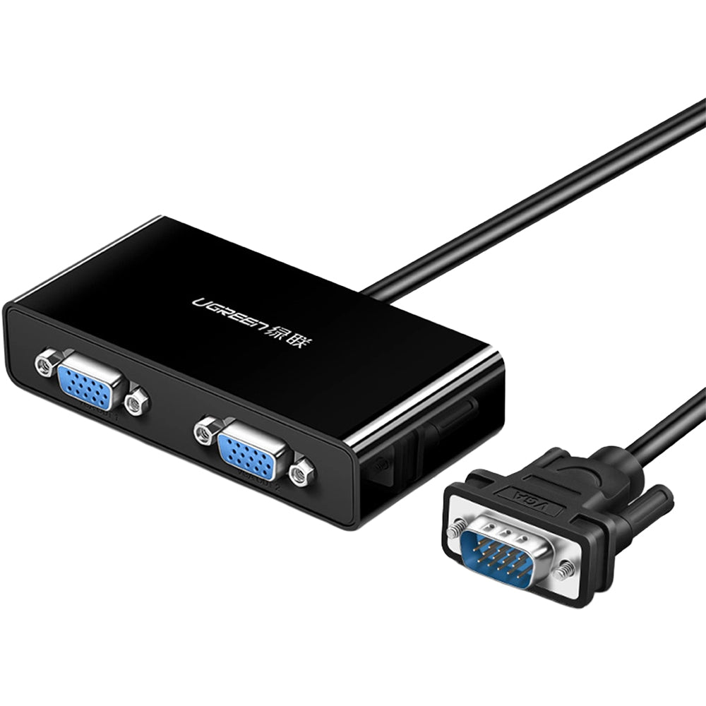 VGA Splitter (Stecker) auf 2x VGA (Buchse), Ugreen Video Splitter 40254, Schwarz