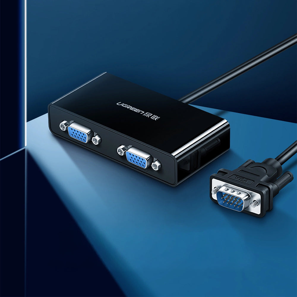 VGA Splitter (Stecker) auf 2x VGA (Buchse), Ugreen Video Splitter 40254, Schwarz