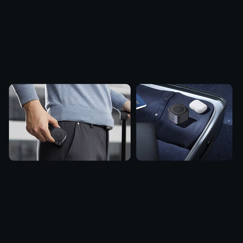 Faltbares induktives Ladegerät, Reise 2-in-1 15W mit MagSafe, Qi2, USB-C, Ugreen W702, Grau
