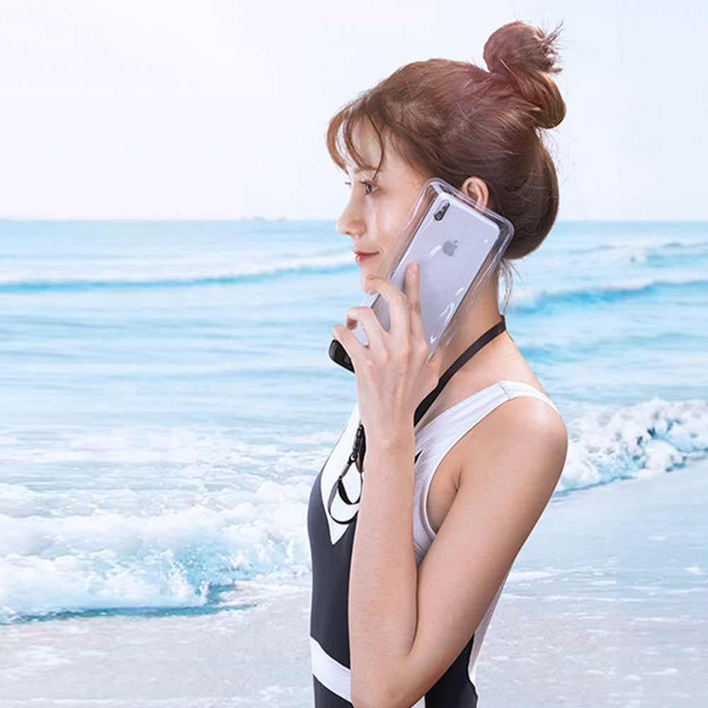 Wasserdichte Hülle für Smartphone 4-6,5", Ugreen Waterproof Phone Pouch LP186, IPX8, Transparent-Schwarz