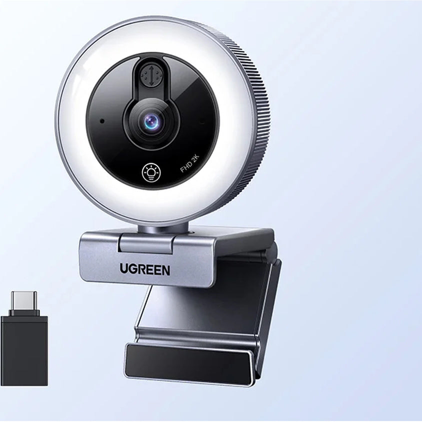 Ugreen CM910 Webcam mit Mikrofon für Laptops, 2K, 30 FPS, USB, LED
