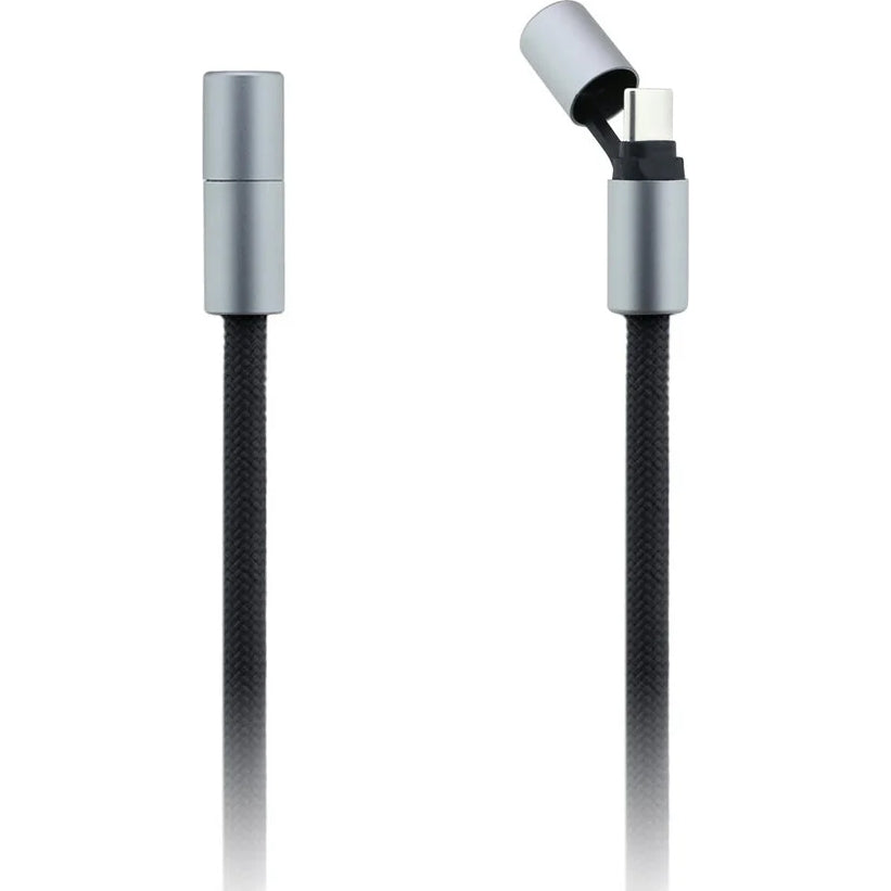 Neck Lanyard für Smartphone mit Kabel USB-C auf USB-C, Karl Lagerfeld CBDY Ikonik Charm, 150 cm, Schwarz