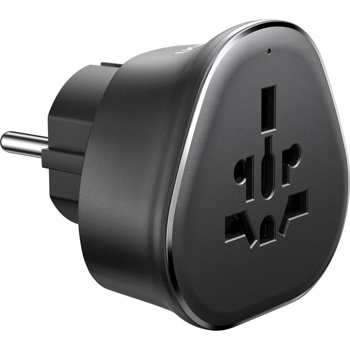 Reiseadapter Ugreen S500 von UK / USA / EU auf Europa Schuko, Schwarz