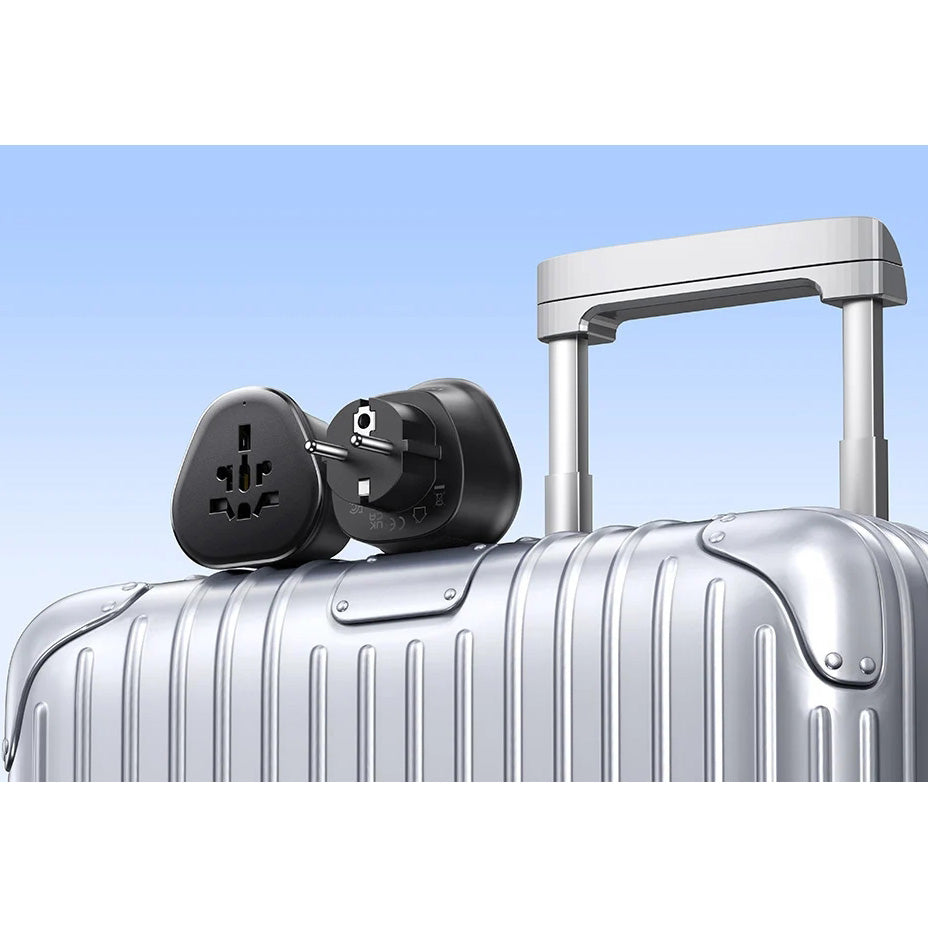 Reiseadapter Ugreen S500 von UK / USA / EU auf Europa Schuko, Schwarz