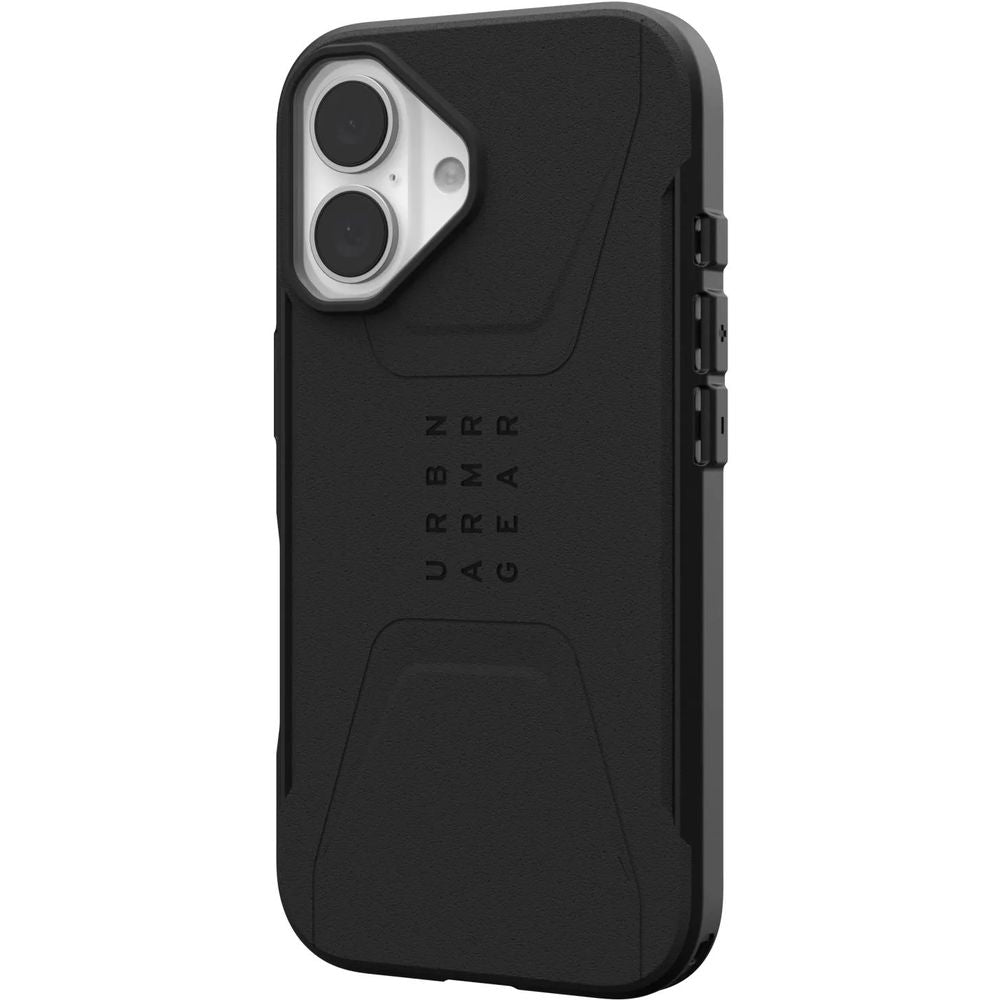 Handyhülle für iPhone 16, Urban Armor Gear Civilian Mag mit MagSafe, Schwarz