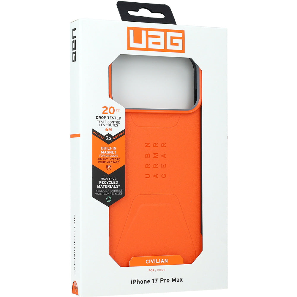 Handyhülle für iPhone 17 Pro Max, Urban Armor Gear Civilian Mag mit MagSafe, Orange