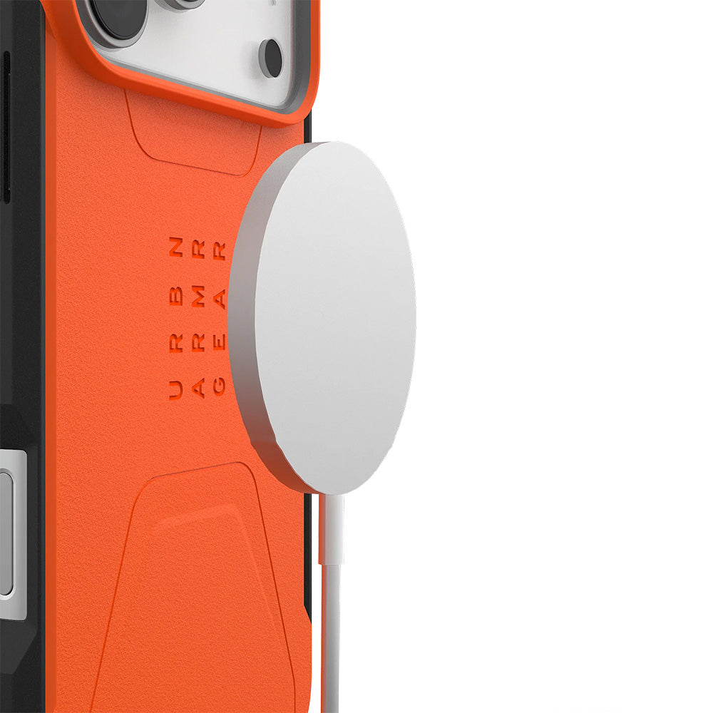 Handyhülle für iPhone 17 Pro Max, Urban Armor Gear Civilian Mag mit MagSafe, Orange