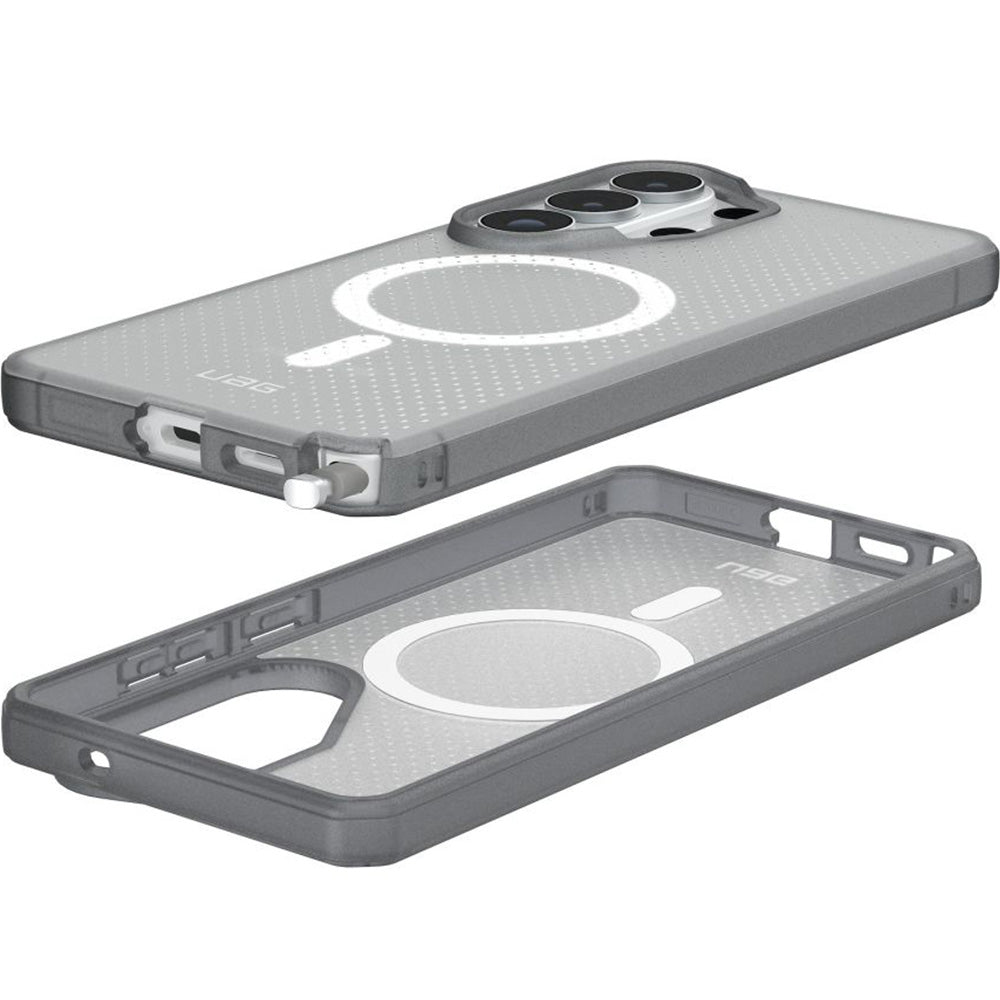 Handyhülle für Galaxy S26 Ultra, Urban Armor Gear Dot Magnetic mit MagSafe, Durchscheinend-Grau