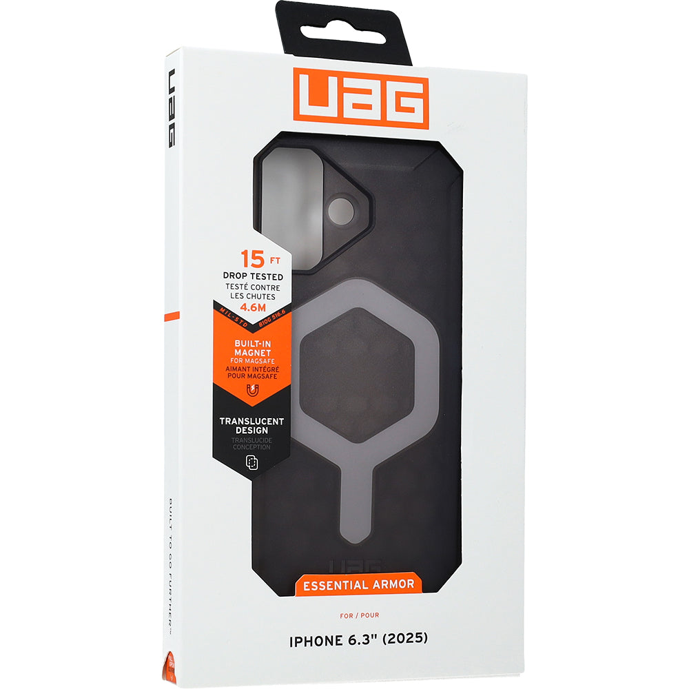 Handyhülle für iPhone 17, Urban Armor Gear Essential Armor Mag, Transluzent mit Schwarz
