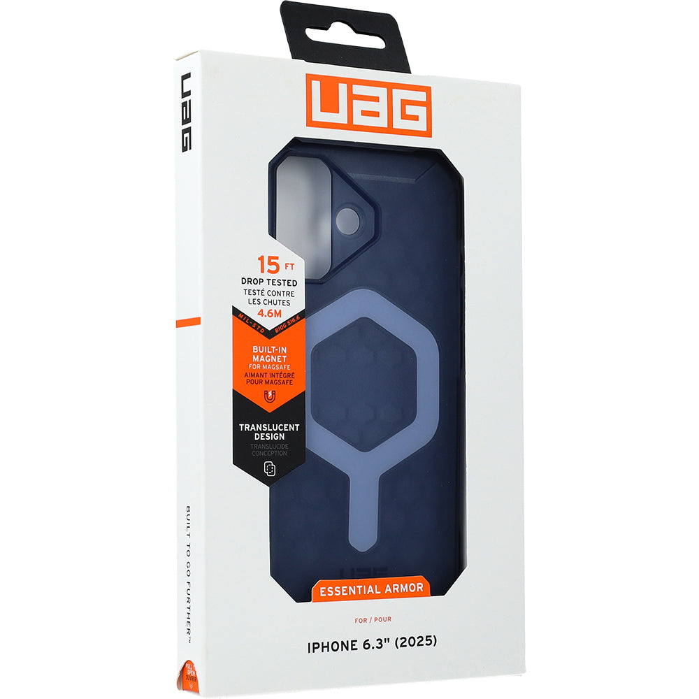 Handyhülle für iPhone 17, Urban Armor Gear Essential Armor Mag, Transluzent mit Blau