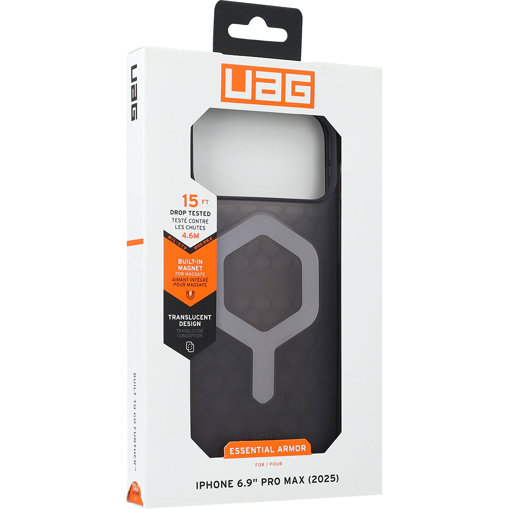 Handyhülle für iPhone 17 Pro Max, Urban Armor Gear Essential Armor Mag, Transluzent mit Schwarz