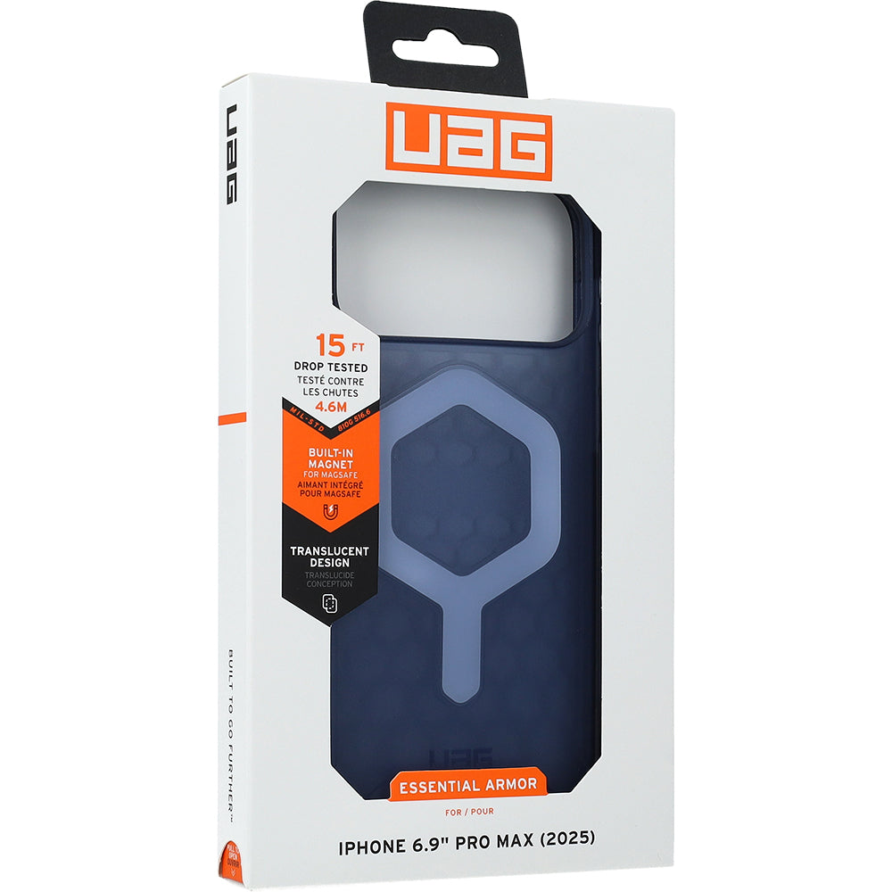 Handyhülle für iPhone 17 Pro Max, Urban Armor Gear Essential Armor Mag, Transluzent mit Blau